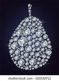  Diamond pear on black background