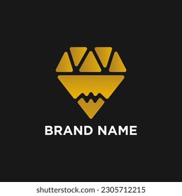 diamond and pencil logo design