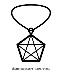 Diamond pendant line icon 