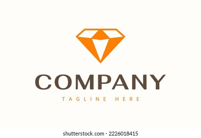 Diamond Pentagon Negative Space Logo Design Template