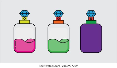 diamond perfume bottle with 3 colors.