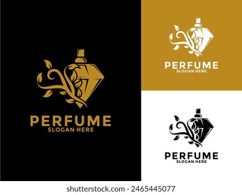 Diamond Perfume Nature Logo vector template, Perfume logo design inspiration