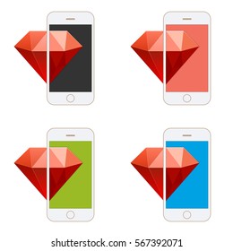 diamond and phone