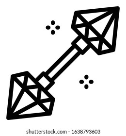 Diamond piercing icon. Outline diamond piercing vector icon for web design isolated on white background