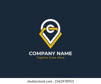Diamond Pin Jewellery Location Logo Concept icon sign symbol Element Design. Gem, Jewelry Logotype. Vector illustration logo template