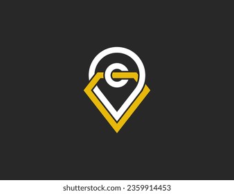 Diamond Pin Location Logo Concept icon sign symbol Element Design. Gem, Jewellery, Jewelry Logotype. Vector illustration logo template
