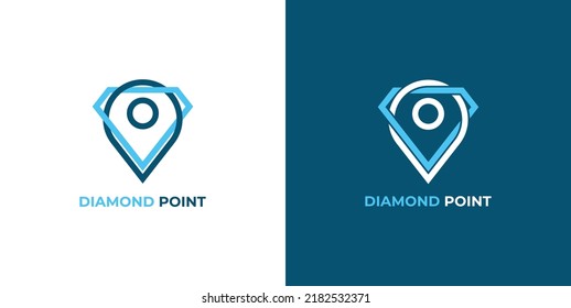 Diamond Pin Logo Concept sign icon symbol Design. Jewelry Logo. Vector illustration logo template
