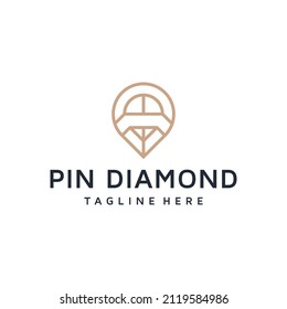 Diamond with pin logo design	