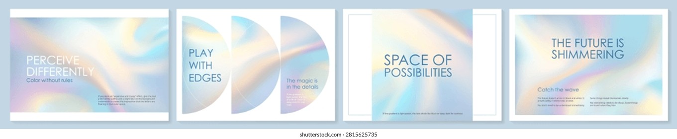 Diamond pink bg of ppt slide, blue degrade iridescent hologram. Laser gradation leaflet and backdrop header. Rainbow neutral foil texture for science presentation. Light mesh pattern page annual cover