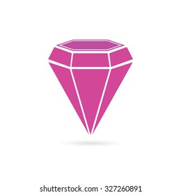 diamond pink crystal vector illustration