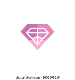 signo vectorial de diseño de logotipo rosa diamante