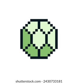 Diamond pixel art style icon. Precious stone logo. Knitting design. Isolated vector illustration. Game assets.  Design for stickers, web, mobile app.