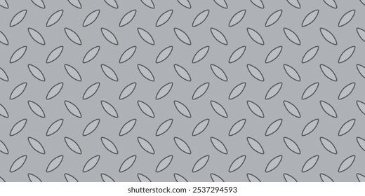 Diamond plate metal seamless pattern. Diamond structure texture. Metal construction background. Geometric diagonal tread stainless floor. Vector illustration isolated on white background.