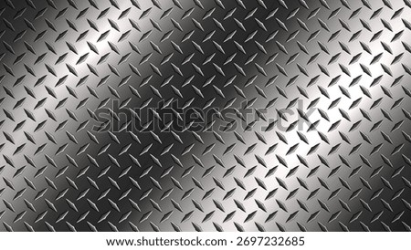 Diamond plate pattern, silver steel metal sheet texture background, vector illustration.