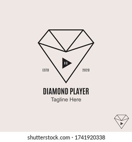 Logo Design Template-Diamond-Player Logo für den Diamant Player für Medien und andere Unternehmen.
