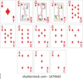 Diamond Playing Cards, Vector Format