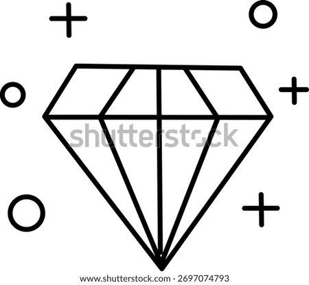 Diamond with plus and minus signs, representing premium value, precious service, or exclusivity.