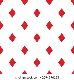 El Póquer Diamante se adapta al patrón de Seamless. Ilustración vectorial de Casino Rummy Symbol. Icono de juegos de tarjetas de Blackjack