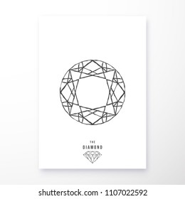 Diamond poster. Geometric design for printing products, flyer, cover brochure or wall decor. Vector illustration