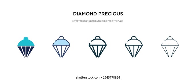 diamond precious stone icon in different style vector illustration. two colored and black diamond precious stone vector icons designed in filled, outline, line and stroke style can be used for web,