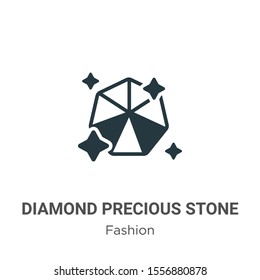 Diamond precious stone vector icon on white background. Flat vector diamond precious stone icon symbol sign from modern fashion collection for mobile concept and web apps design.