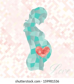 Diamond Pregnant Woman with Heart in Belly