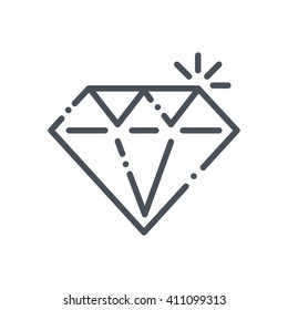 Diamond, premium quality icon suitable for info graphics, websites and print media and  interfaces. Hand drawn style, line, vector icon.