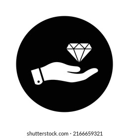 Diamond, premium, service icon. Rounded vector design.