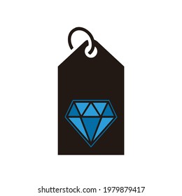 Diamond Price Tag Logo Icon Vector Concept Flat Abstract Design