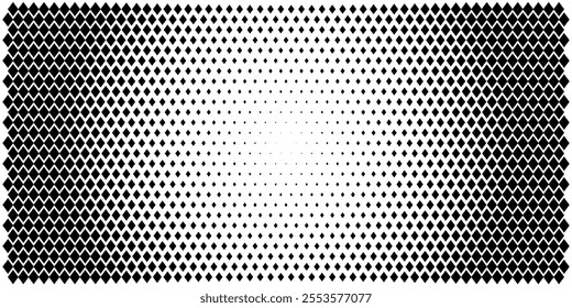 Diamond primitive pattern. Cyber matrix optical pixel pattern. Square dot gradient background. Geo disperse bubble fade. Digital vector halftone geometric gradient. Rhombus fade vintage change patern