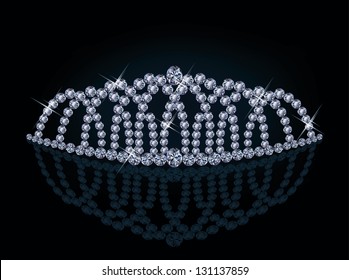 Diamond princess diadem, vector illustration