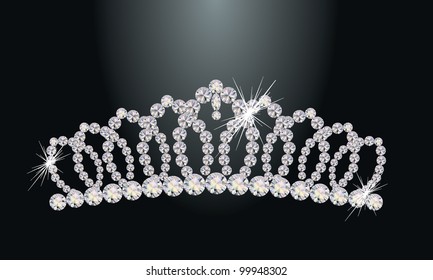 Diamond princess diadem, vector illustration