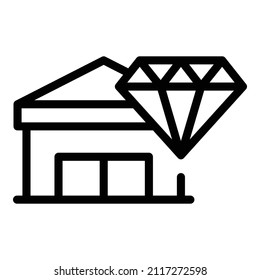 Diamond prize icon outline vector. Draw lottery. Winner reward