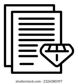 Diamond promotion icon outline vector. Online marketing. Price gift