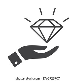 Diamond, Quality, Valuable, Icon,  Vector Design Concept Icon On White Background