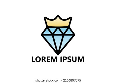 Diamond queen logo template design vector