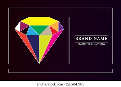 DIAMOND RAINBOW COLOR. GRADATION BACKGROUND. BRAND LOGO FREE DOWNLOAD
