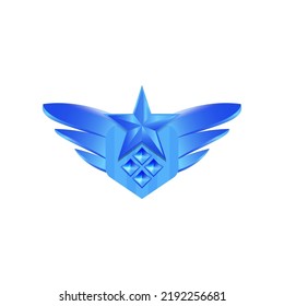 Diamond ranking award icon with wing and star design