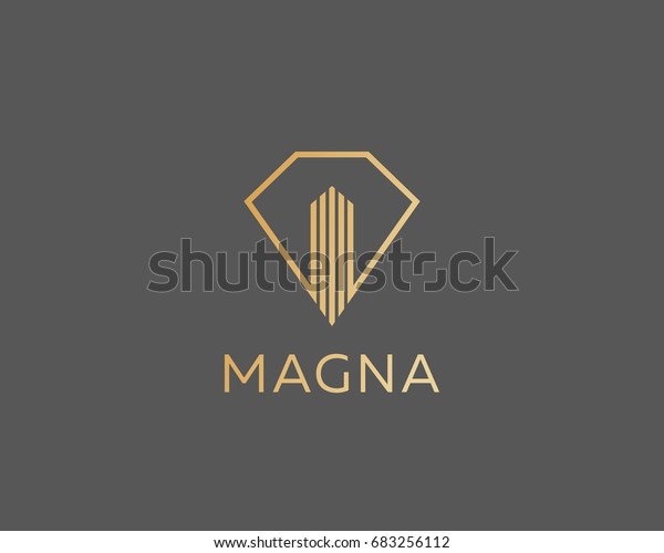 Diamond Real Estate Logo Design Luxury Stock Vector Royalty Free