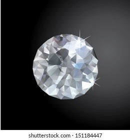 Diamante, Ilustración vectorial realista.