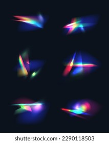 Diamond reflection effects. Light rainbow leaks decent vector realistic templates