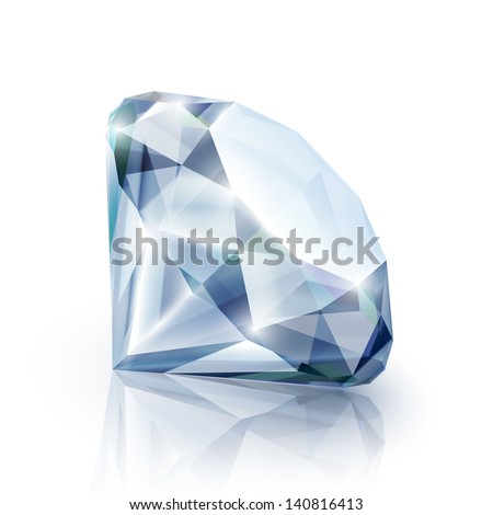 Diamond with reflection isolated on white - eps10