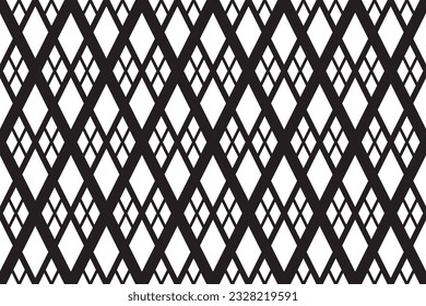 Diamond with rhombus pattern vector. Design of ethnic style white on black background. Design print for illustration, texture, textile, wallpaper, background. Set 6