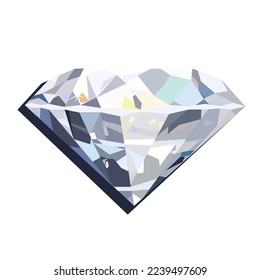 Diamant wird zu Recht der König aller Edelsteine genannt. Es war immer ein Symbol für Reichtum und Überlegenheit. Vektorgrafik auf weißem Blattlaus.