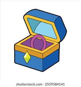 Diamond Ring Box Vector Graphic - Elegant Design for Wedding and Jewelry Projects