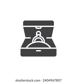 Diamond ring box vector icon. filled flat sign for mobile concept and web design. Jewelry Box glyph icon. Symbol, logo illustration. Vector graphics