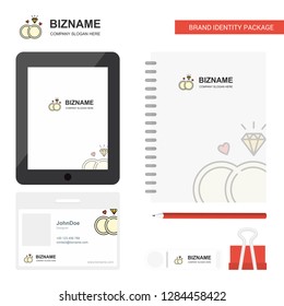Diamond ring Business Logo, Tab App, Diary PVC Employee Card and USB Brand Stationary Package Design Vector Template