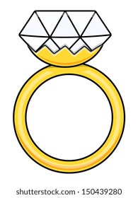 Diamond Ring - Cartoon Vector Illustration