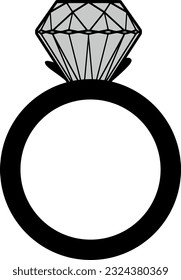 Clipart de anillo de diamantes (editable) - Ilustración vectorial