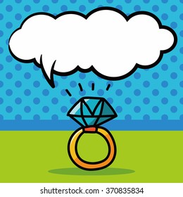 diamond ring color doodle, speech bubble